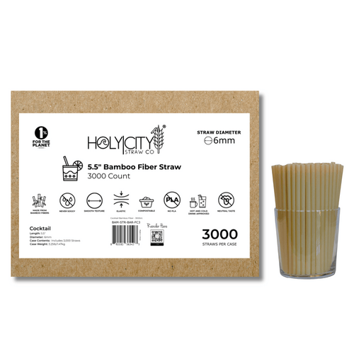 5.5" Bamboo Fiber Straw | 6mm